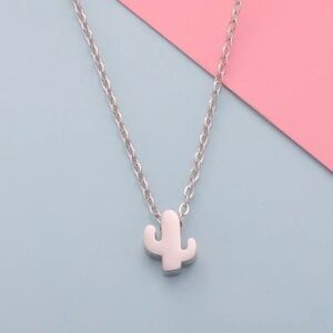 Cactus Necklace Silver Dainty Jewelry Tiny Cactus Necklace Best Friend Gift